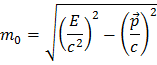 simple relativistic relationsip between energy, momentum and mass