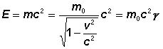 Die relativistische Gesamtenergie enthlt die 'bewegte' Masse